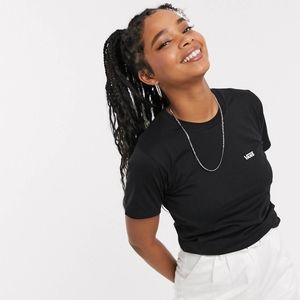Vans Black Left Front Logo Shirt Small